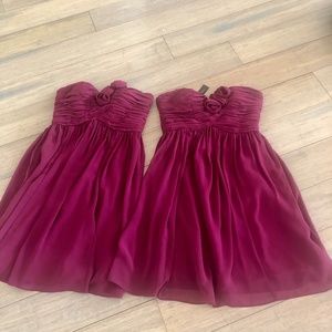 Strapless Maroon Bridesmaid / Wedding quest dress